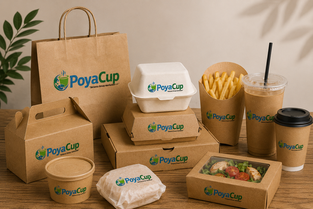 Poyacup markalı kağıt bardak, kraft kutu ve gıda ambalajı ürün ailesi
